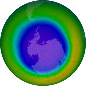 Antarctic ozone map for 2000-09